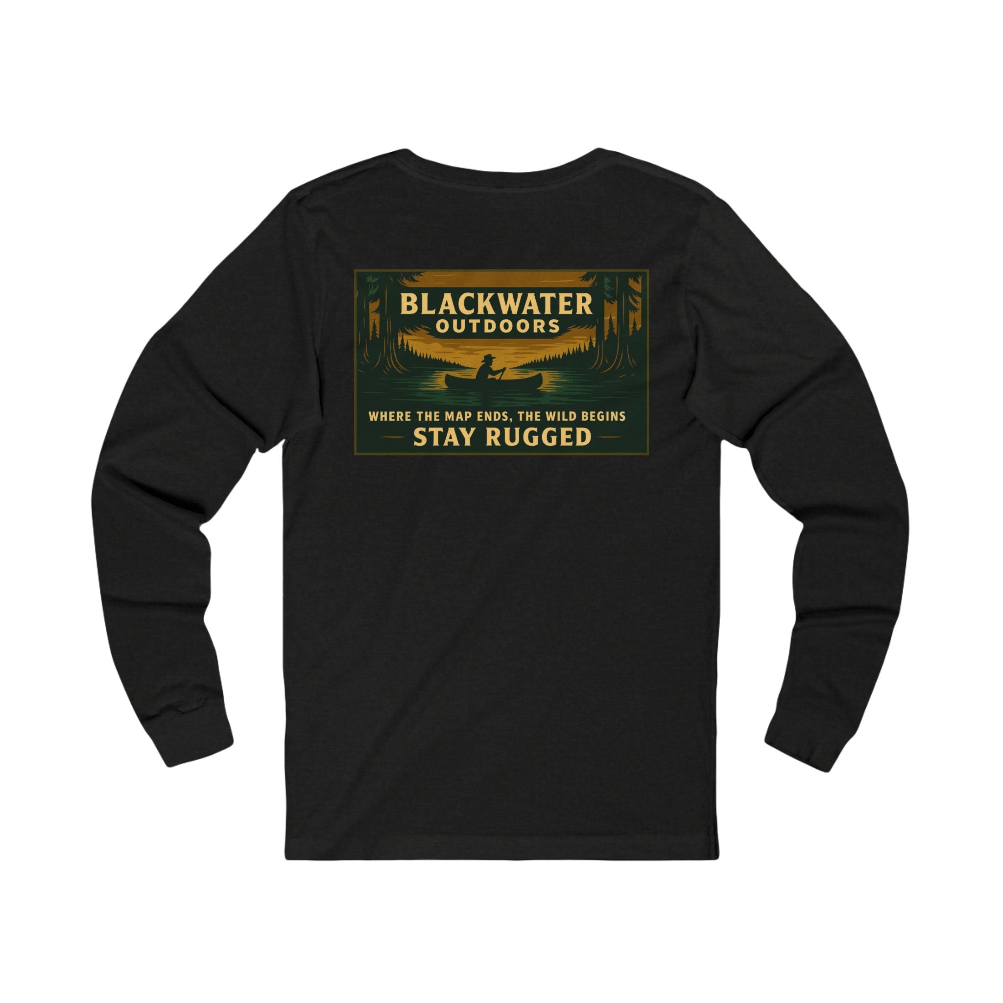Unisex Outdoor Adventure Long Sleeve Tee - Blackwater Outdoors, Casual Wear, Hiking Shirt, Gift for Nature Lovers, Eco-Friendly Apparel