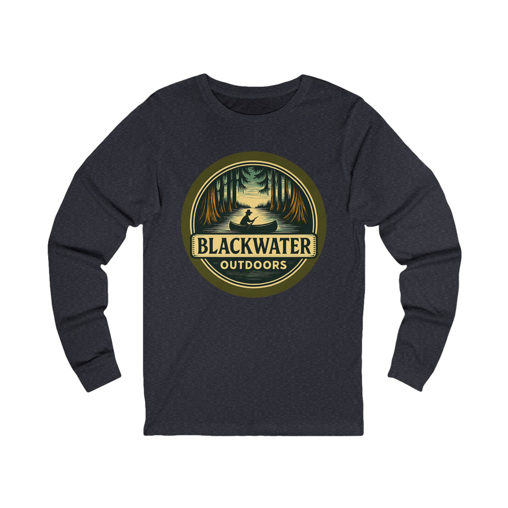 Unisex Outdoor Adventure Long Sleeve Tee - Blackwater Outdoors, Casual Wear, Hiking Shirt, Gift for Nature Lovers, Eco-Friendly Apparel