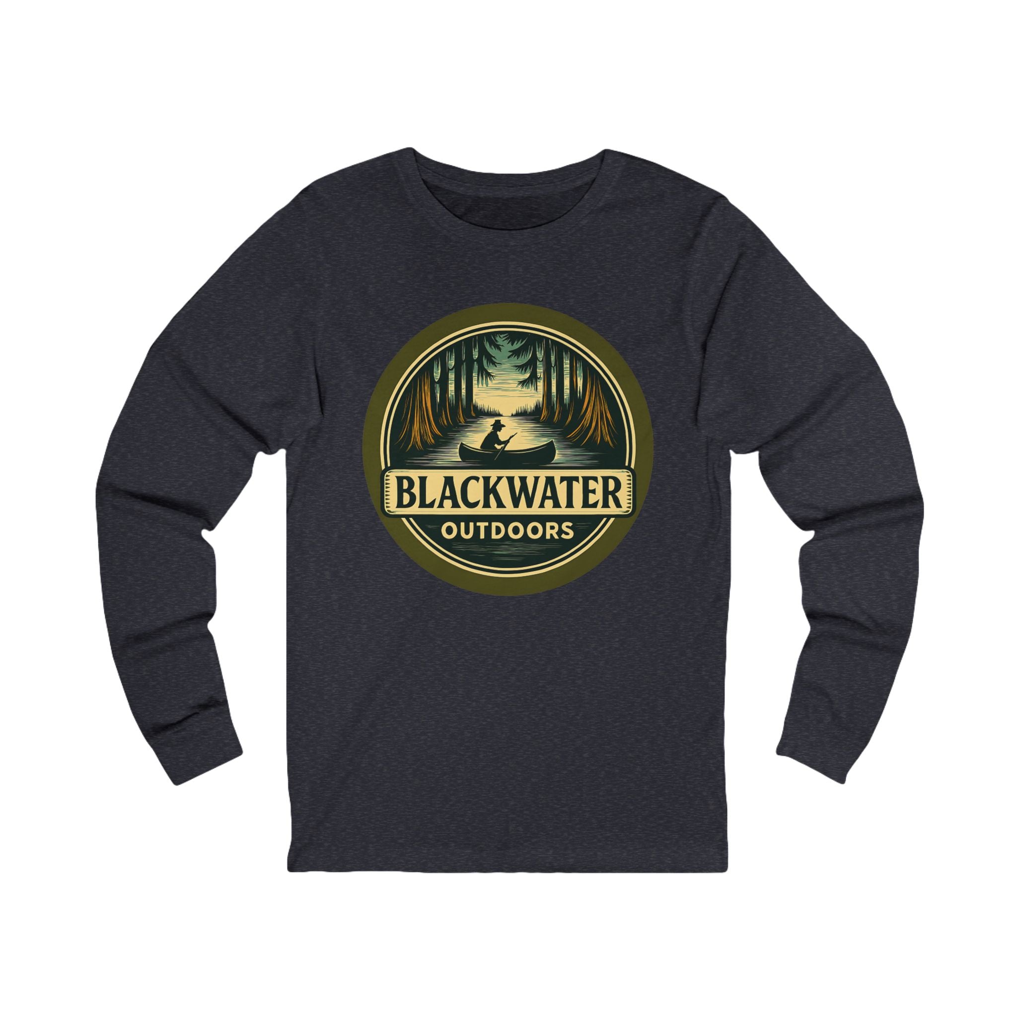 Unisex Outdoor Adventure Long Sleeve Tee - Blackwater Outdoors, Casual Wear, Hiking Shirt, Gift for Nature Lovers, Eco-Friendly Apparel