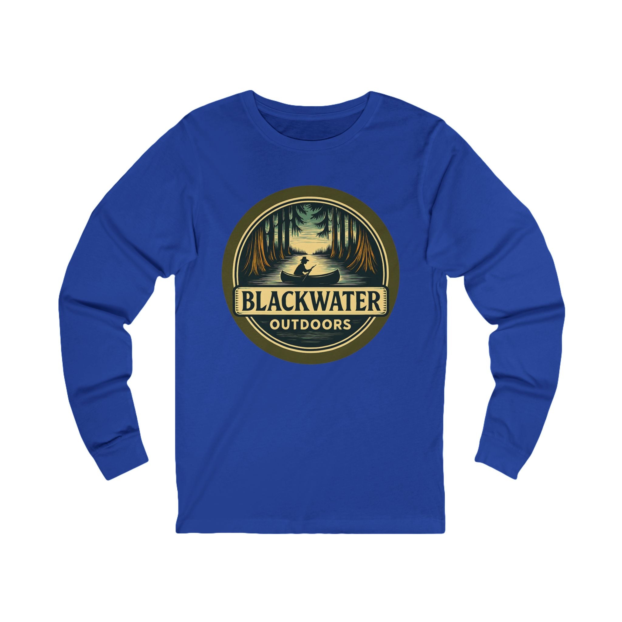 Unisex Outdoor Adventure Long Sleeve Tee - Blackwater Outdoors, Casual Wear, Hiking Shirt, Gift for Nature Lovers, Eco-Friendly Apparel