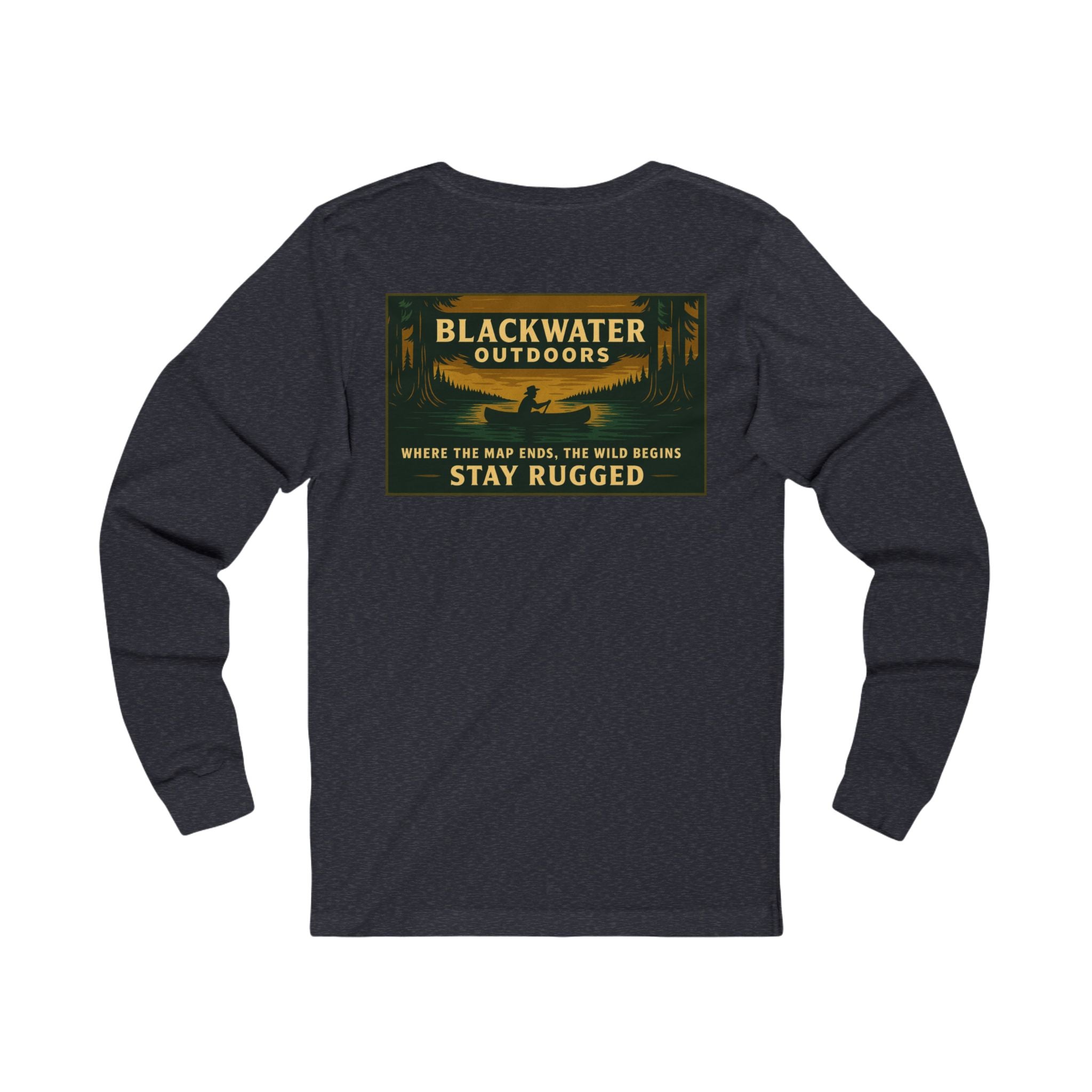 Unisex Outdoor Adventure Long Sleeve Tee - Blackwater Outdoors, Casual Wear, Hiking Shirt, Gift for Nature Lovers, Eco-Friendly Apparel