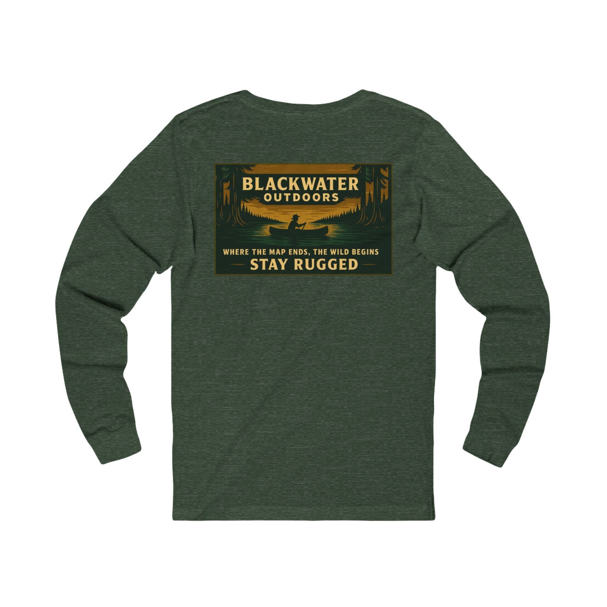 Unisex Outdoor Adventure Long Sleeve Tee - Blackwater Outdoors, Casual Wear, Hiking Shirt, Gift for Nature Lovers, Eco-Friendly Apparel