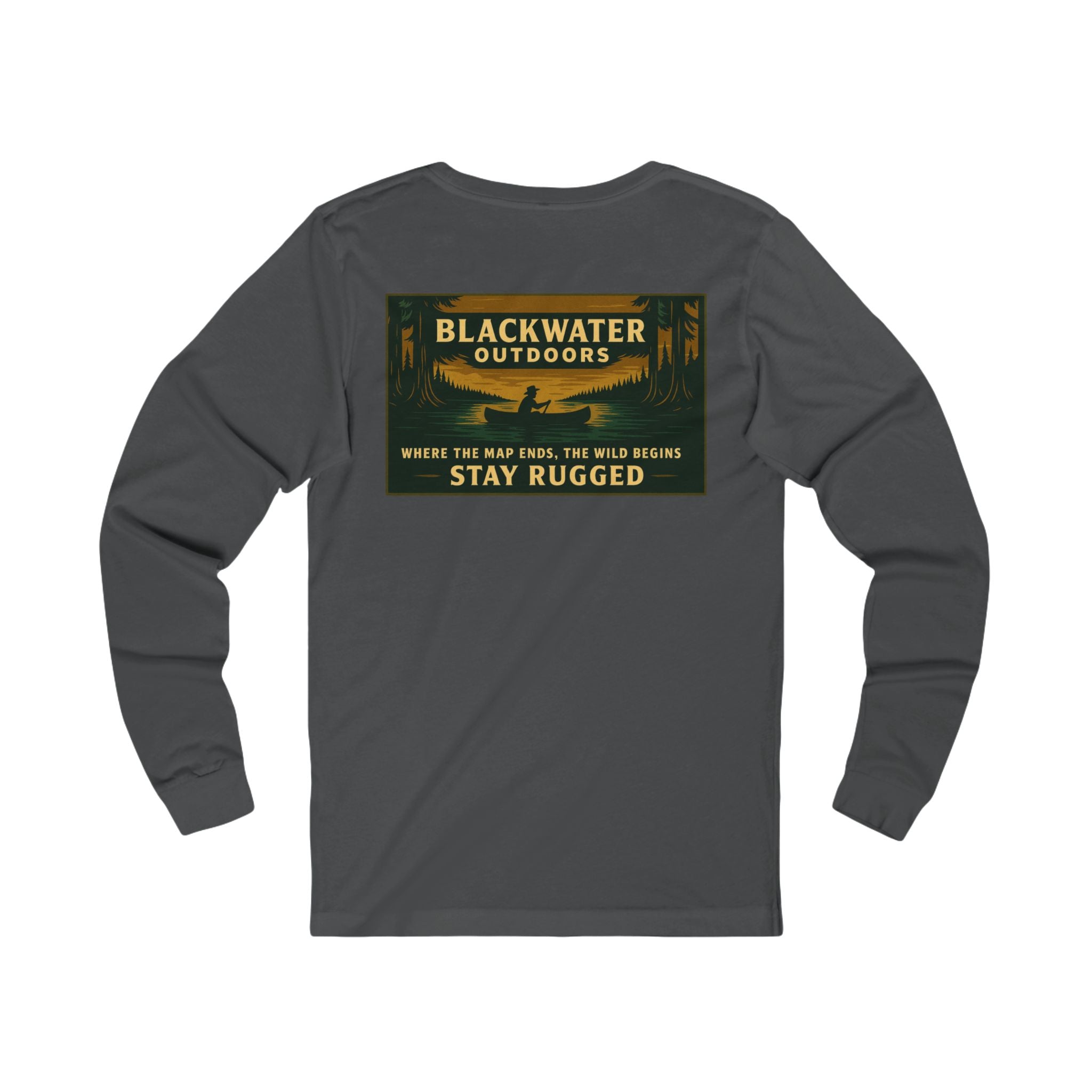 Unisex Outdoor Adventure Long Sleeve Tee - Blackwater Outdoors, Casual Wear, Hiking Shirt, Gift for Nature Lovers, Eco-Friendly Apparel