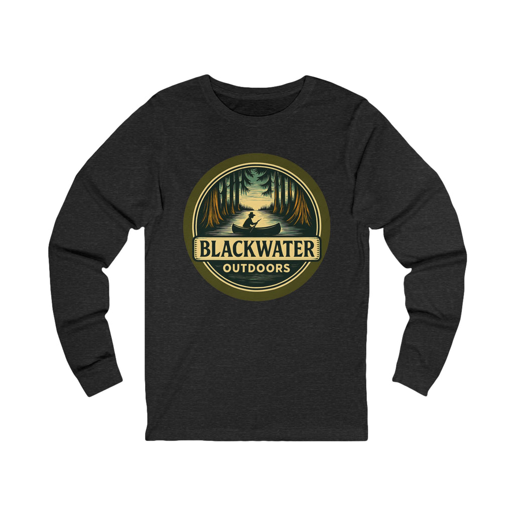 Unisex Outdoor Adventure Long Sleeve Tee - Blackwater Outdoors, Casual Wear, Hiking Shirt, Gift for Nature Lovers, Eco-Friendly Apparel