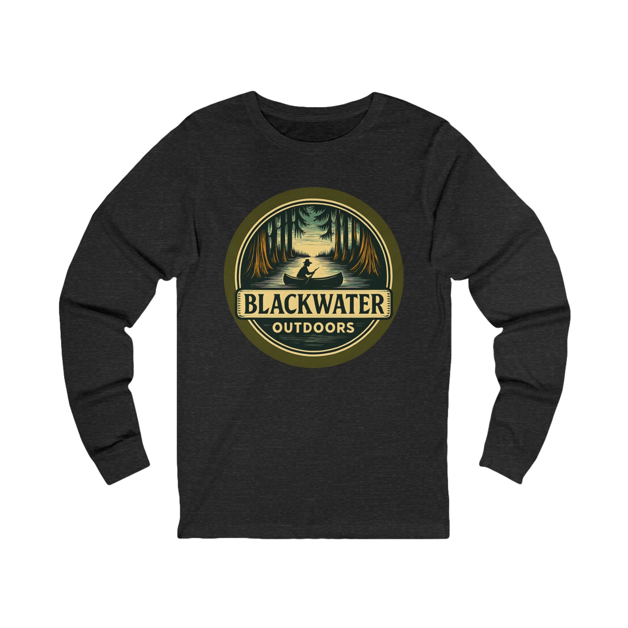 Unisex Outdoor Adventure Long Sleeve Tee - Blackwater Outdoors, Casual Wear, Hiking Shirt, Gift for Nature Lovers, Eco-Friendly Apparel