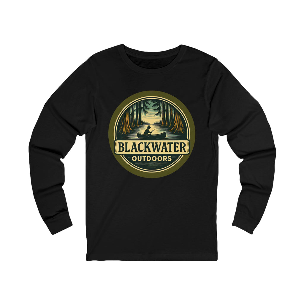 Unisex Outdoor Adventure Long Sleeve Tee - Blackwater Outdoors, Casual Wear, Hiking Shirt, Gift for Nature Lovers, Eco-Friendly Apparel