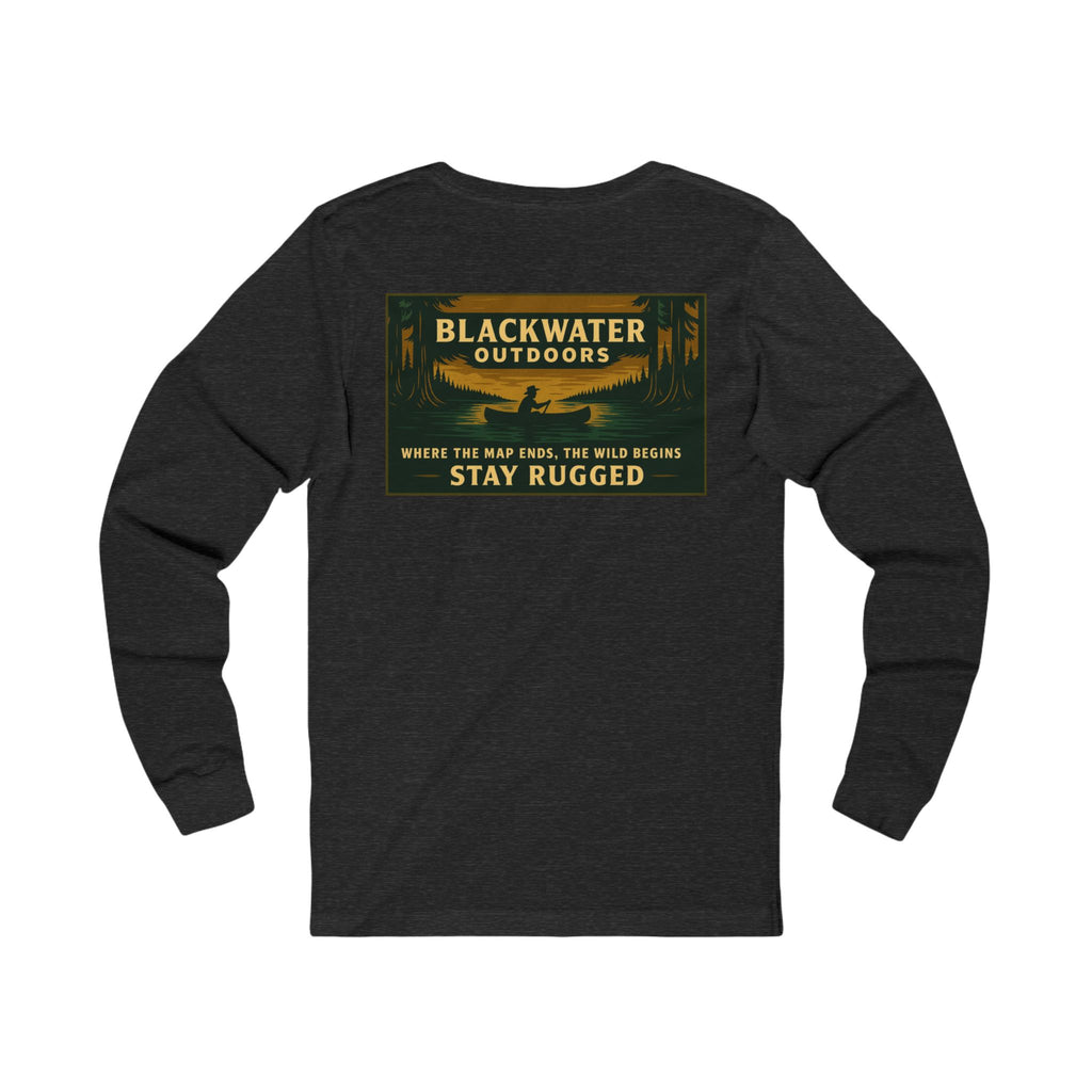 Unisex Outdoor Adventure Long Sleeve Tee - Blackwater Outdoors, Casual Wear, Hiking Shirt, Gift for Nature Lovers, Eco-Friendly Apparel