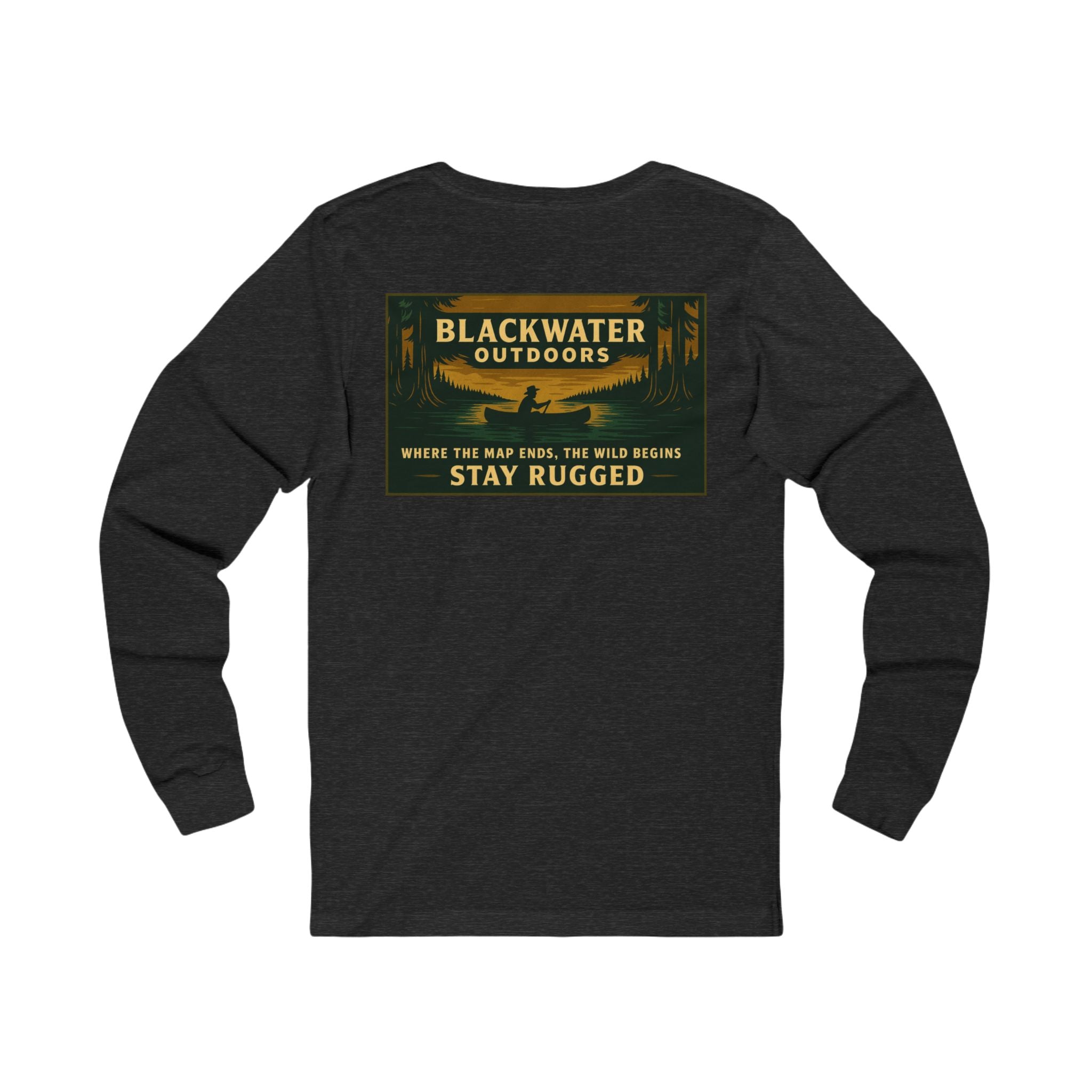 Unisex Outdoor Adventure Long Sleeve Tee - Blackwater Outdoors, Casual Wear, Hiking Shirt, Gift for Nature Lovers, Eco-Friendly Apparel