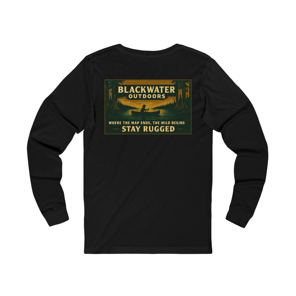 Unisex Outdoor Adventure Long Sleeve Tee - Blackwater Outdoors, Casual Wear, Hiking Shirt, Gift for Nature Lovers, Eco-Friendly Apparel