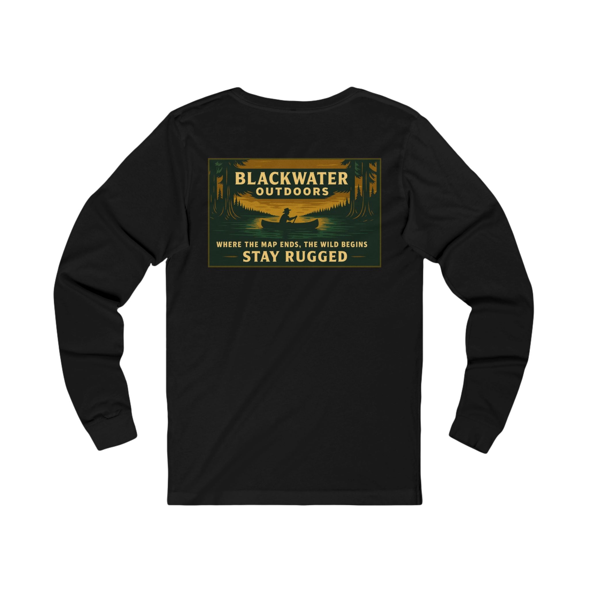 Unisex Outdoor Adventure Long Sleeve Tee - Blackwater Outdoors, Casual Wear, Hiking Shirt, Gift for Nature Lovers, Eco-Friendly Apparel