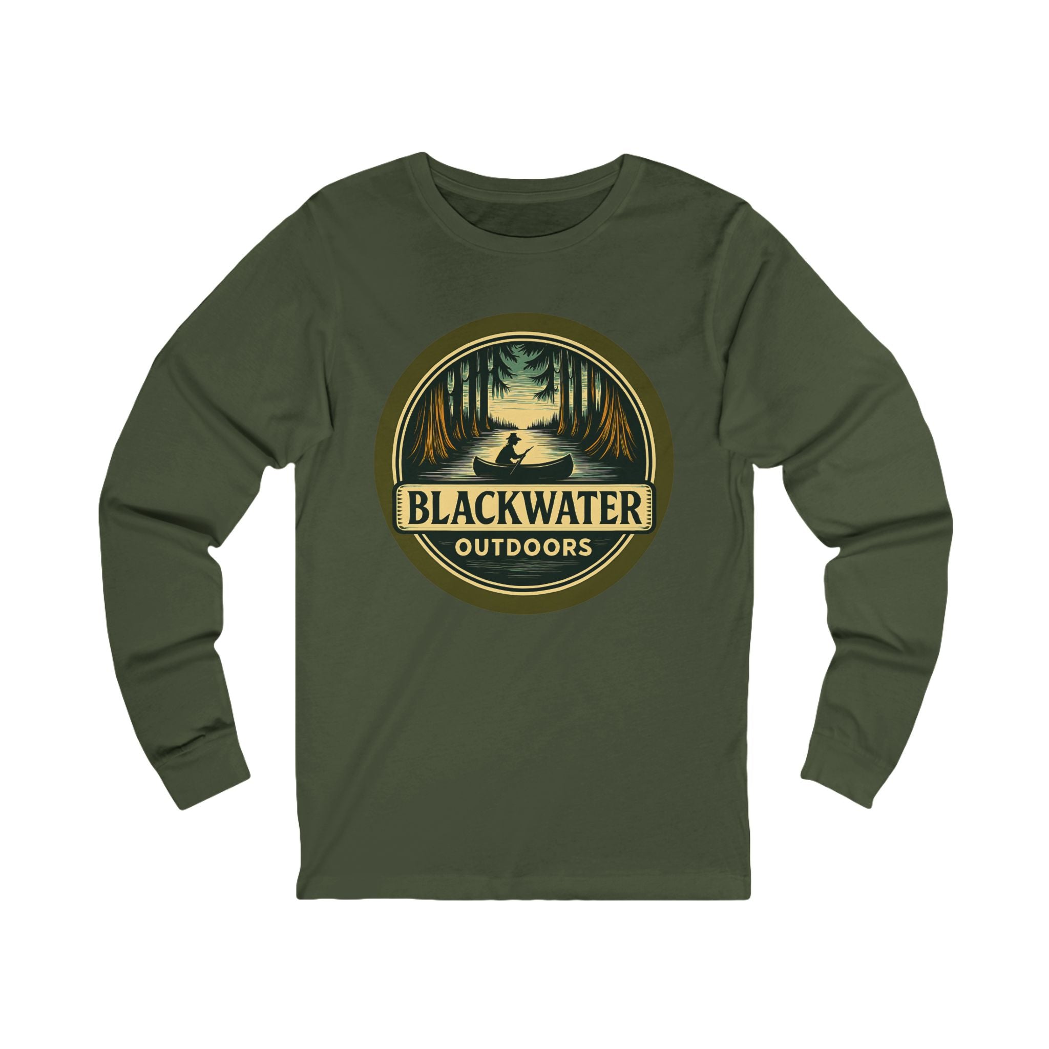 Unisex Outdoor Adventure Long Sleeve Tee - Blackwater Outdoors, Casual Wear, Hiking Shirt, Gift for Nature Lovers, Eco-Friendly Apparel