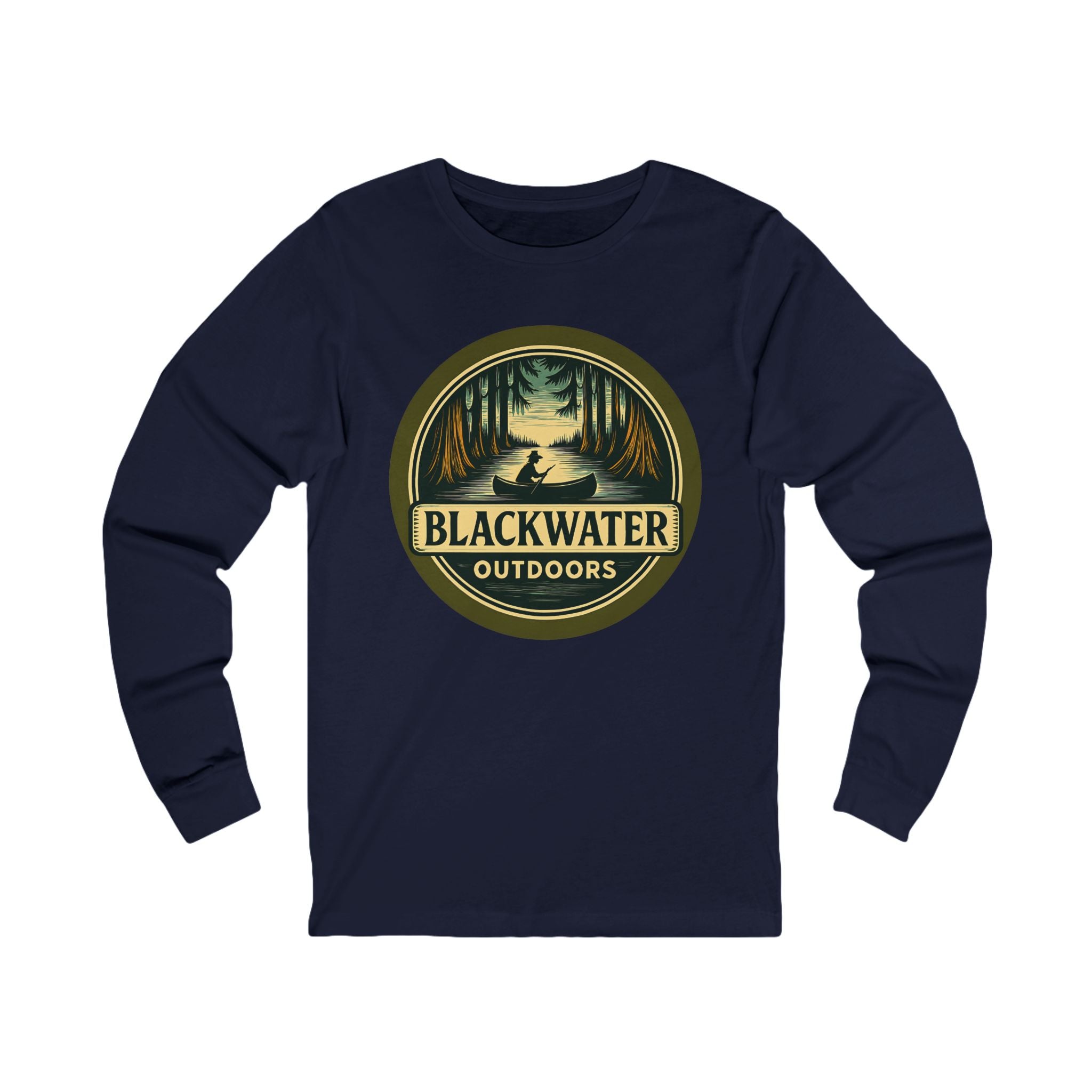 Unisex Outdoor Adventure Long Sleeve Tee - Blackwater Outdoors, Casual Wear, Hiking Shirt, Gift for Nature Lovers, Eco-Friendly Apparel