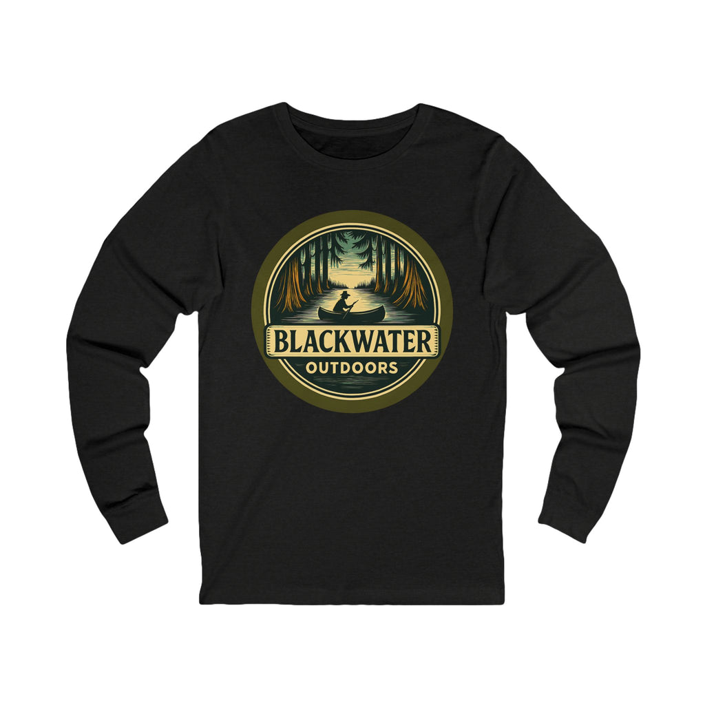 Unisex Outdoor Adventure Long Sleeve Tee - Blackwater Outdoors, Casual Wear, Hiking Shirt, Gift for Nature Lovers, Eco-Friendly Apparel