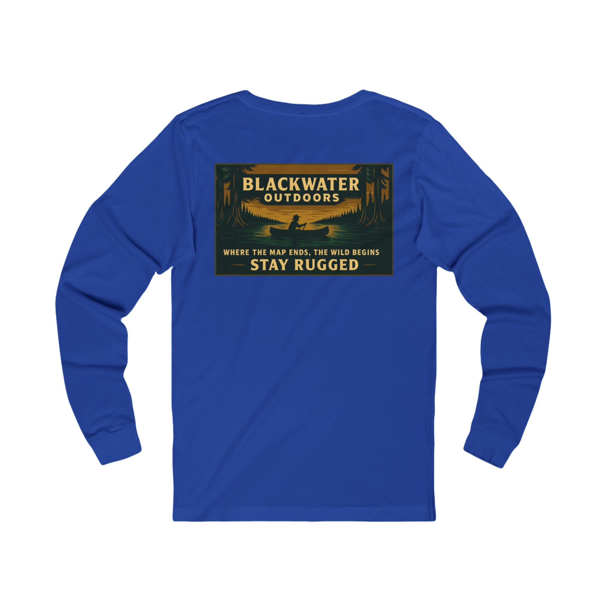 Unisex Outdoor Adventure Long Sleeve Tee - Blackwater Outdoors, Casual Wear, Hiking Shirt, Gift for Nature Lovers, Eco-Friendly Apparel