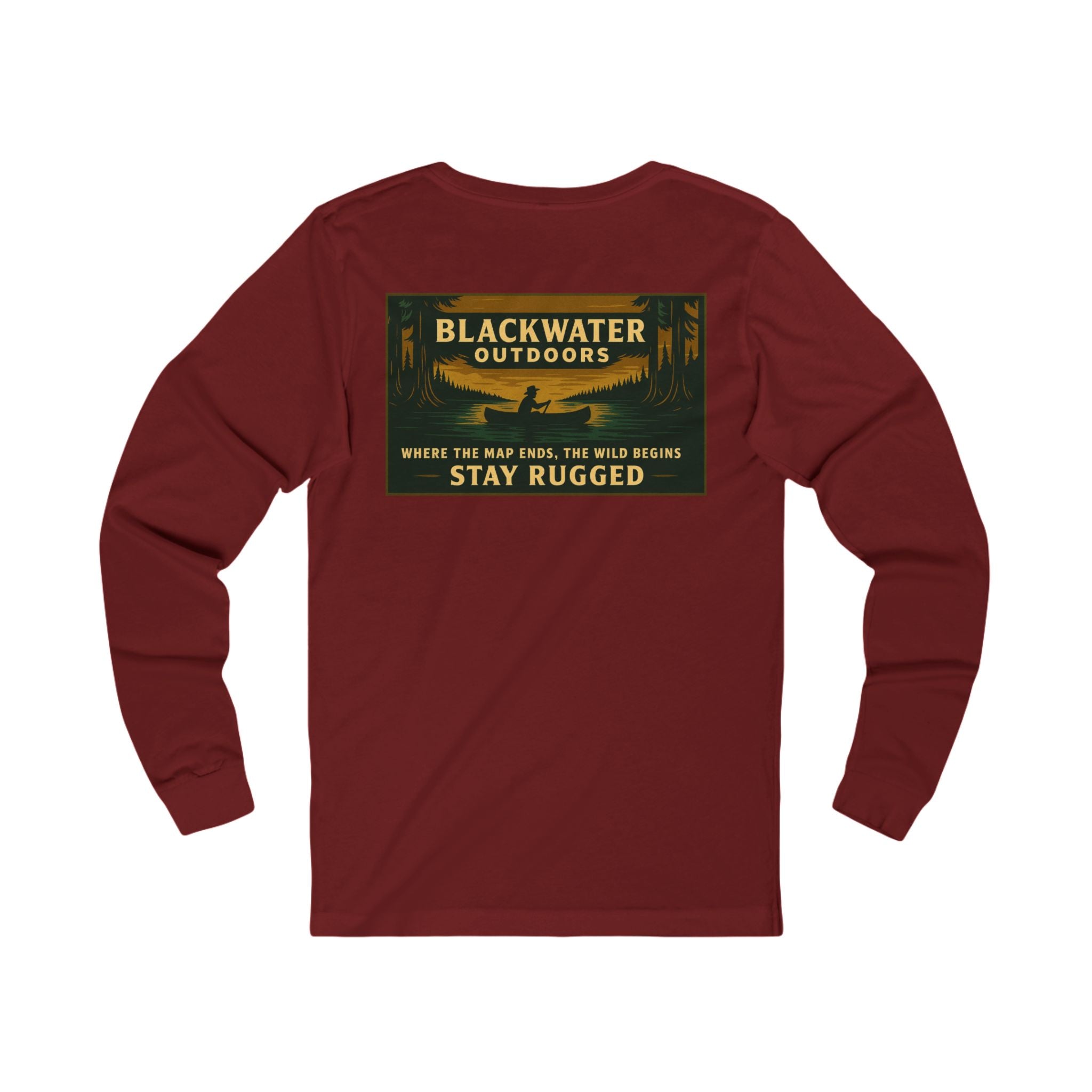 Unisex Outdoor Adventure Long Sleeve Tee - Blackwater Outdoors, Casual Wear, Hiking Shirt, Gift for Nature Lovers, Eco-Friendly Apparel