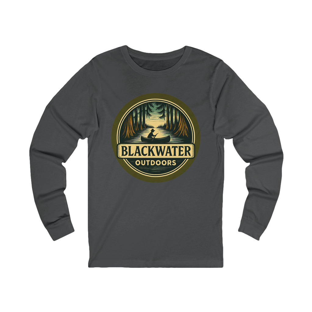 Unisex Outdoor Adventure Long Sleeve Tee - Blackwater Outdoors, Casual Wear, Hiking Shirt, Gift for Nature Lovers, Eco-Friendly Apparel