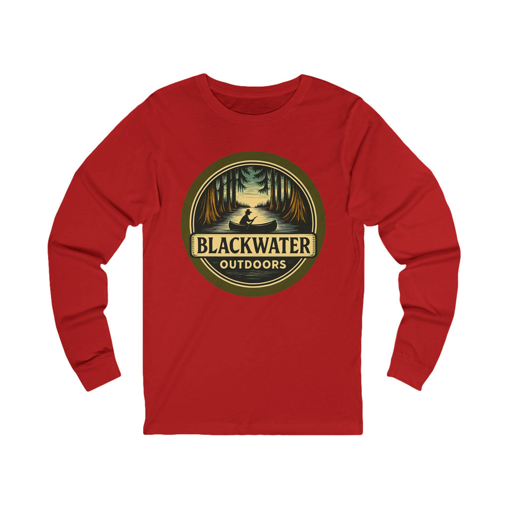 Unisex Outdoor Adventure Long Sleeve Tee - Blackwater Outdoors, Casual Wear, Hiking Shirt, Gift for Nature Lovers, Eco-Friendly Apparel