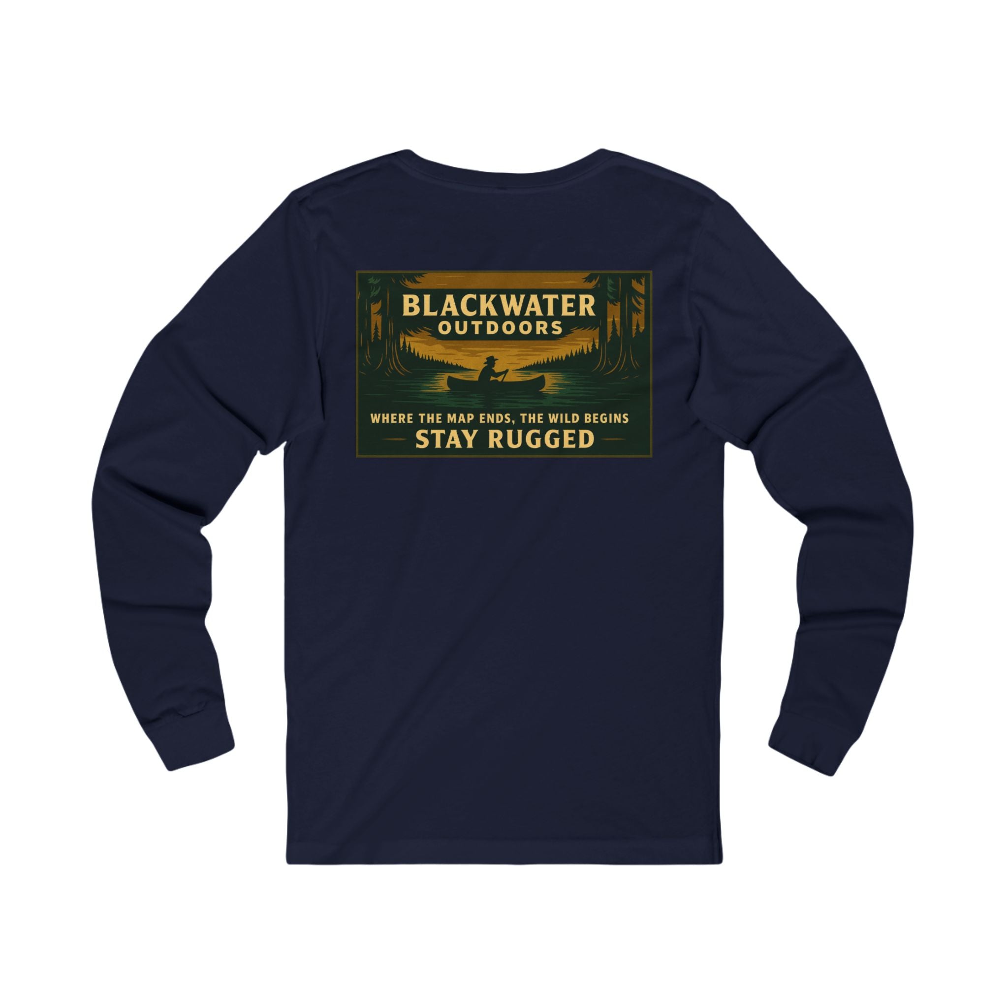 Unisex Outdoor Adventure Long Sleeve Tee - Blackwater Outdoors, Casual Wear, Hiking Shirt, Gift for Nature Lovers, Eco-Friendly Apparel