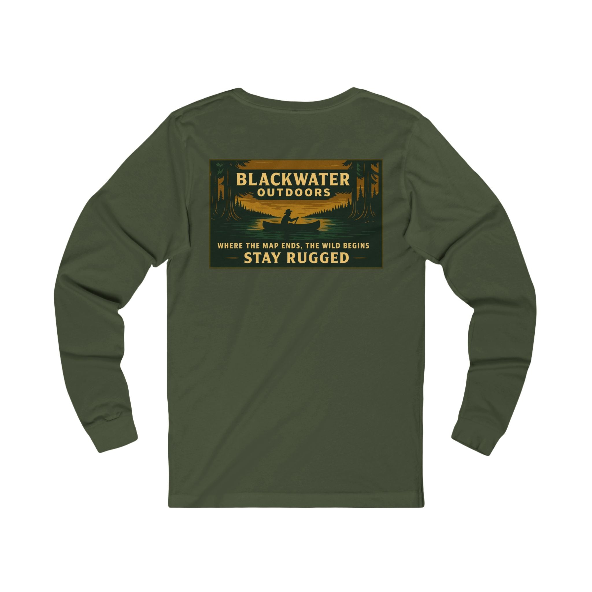Unisex Outdoor Adventure Long Sleeve Tee - Blackwater Outdoors, Casual Wear, Hiking Shirt, Gift for Nature Lovers, Eco-Friendly Apparel
