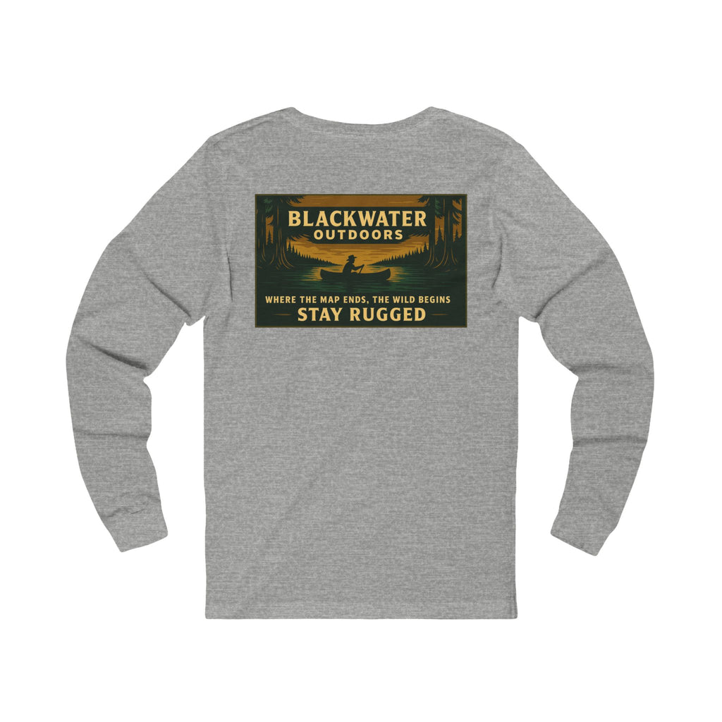 Unisex Outdoor Adventure Long Sleeve Tee - Blackwater Outdoors, Casual Wear, Hiking Shirt, Gift for Nature Lovers, Eco-Friendly Apparel