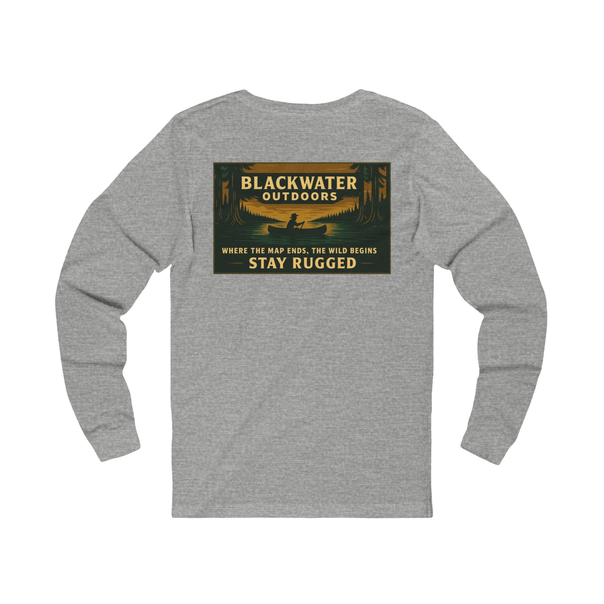 Unisex Outdoor Adventure Long Sleeve Tee - Blackwater Outdoors, Casual Wear, Hiking Shirt, Gift for Nature Lovers, Eco-Friendly Apparel