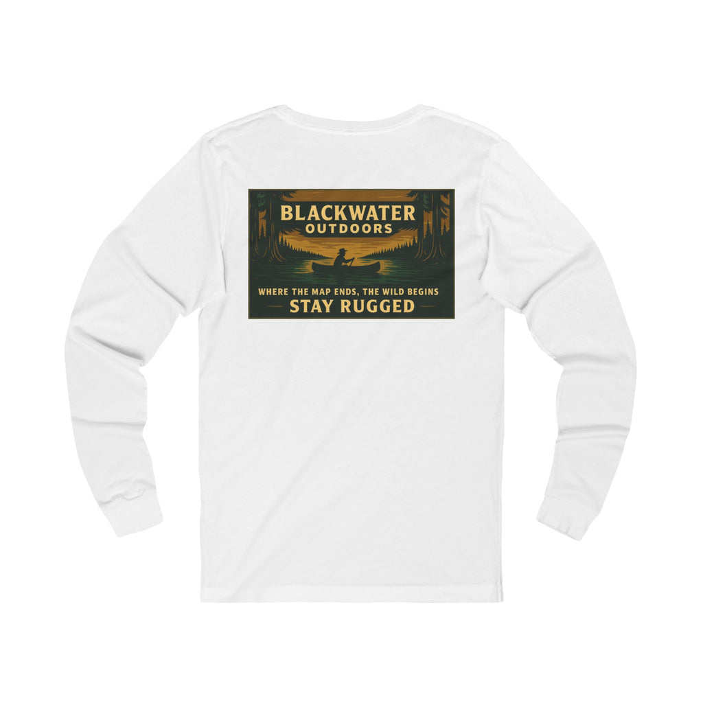 Unisex Outdoor Adventure Long Sleeve Tee - Blackwater Outdoors, Casual Wear, Hiking Shirt, Gift for Nature Lovers, Eco-Friendly Apparel